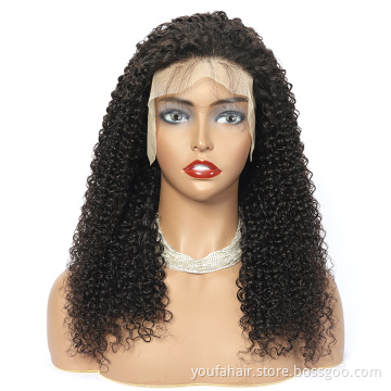 150% 180% Density HD 13x4 lace Human Hair Wig Kinky Curly Lace Wig Natural Virgin Human Hair Lace Front Wig for Black Women